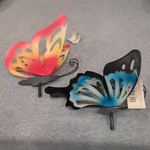 Katelyn Collection Colored Butterfly Garden Stake Metal Outdoor Decor PB6519